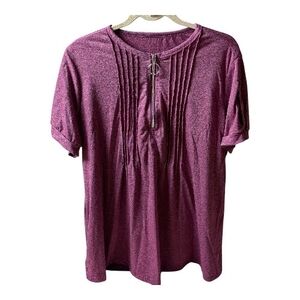 SHEIN Purple Short Sleeve Women's Tee With Zipper